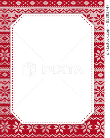 北歐花紋針織面料框架材料/紅色（垂直方向） 89892447