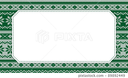 Frame material of Nordic pattern knit fabric / green (horizontal 16: 9) 89892449