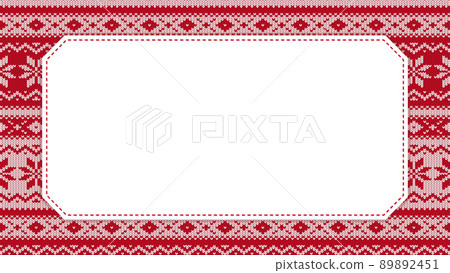 Frame material of Nordic pattern knit fabric / red (horizontal 16: 9) 89892451