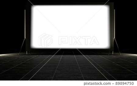 Projection screen on stage. 3d illustration. 89894750