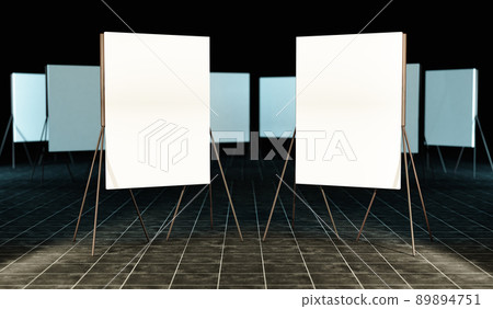 Projection screen on stage. 3d illustration. 89894751