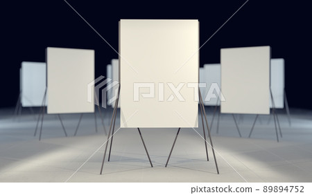 Projection screen on stage. 3d illustration. 89894752