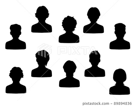 Male icon silhouette set black Male icon silhouette set black 89894836