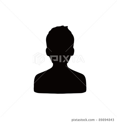 Male silhouette short hair two blocks Male silhouette short hair two blocks 89894843