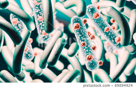 Microbacteria and bacterial organisms.biology and science background. Microbacteria and bacterial organisms.biology and science background. 89894924