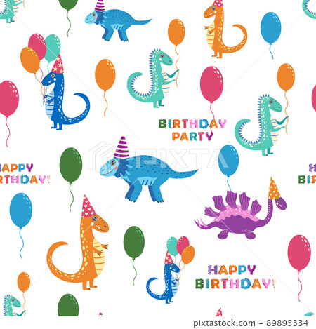 Seamless pattern with cute dinosaurs. Dinosaurs celebrate their birthday with gifts and sweets. seamless pattern with cute dinosaurs Happy Birthday Seamless pattern with cute dinosaurs. Dinosaurs celebrate their birthday with gifts and sweets. seamless pattern with cute dinosaurs Happy Birthday 89895334