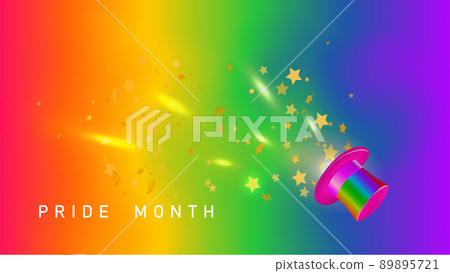 LGBTQ pride month. Pride text label on blurred rainbow background. Human rights or diversity concept. LGBT event banner design template. LGBTQ pride month. Pride text label on blurred rainbow background. Human rights or diversity concept. LGBT event banner design template. 89895721