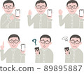 A smartphone set with a man with young glasses 89895887