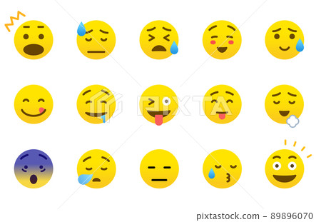 Smiley set with various facial expressions Emoji 89896070
