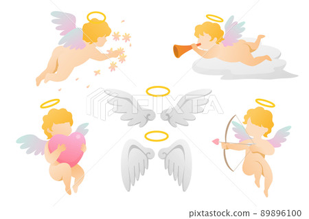 祝福天使和羽毛材料 89896100