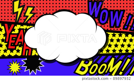 Pop background American comic style with clouds Pop background American comic style with clouds 89897932
