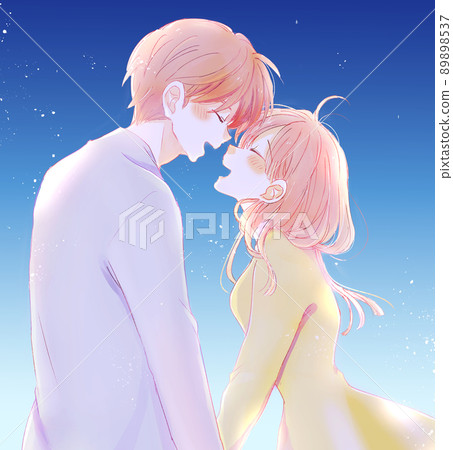 Happy men and women facing each other Happy men and women facing each other 89898537
