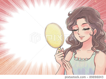 Beauty cartoon advertisement eye catch of makeup beauty who got beautiful skin Beauty cartoon advertisement eye catch of makeup beauty who got beautiful skin 89898843