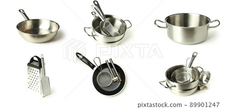 Set of kitchen utensils isolated on white background Set of kitchen utensils isolated on white background 89901247