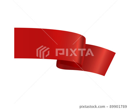 Red Ribbon Realistic Composition - Stock Illustration [89901789] - PIXTA