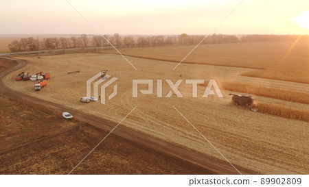 Agriculture machine harvesting crop. Agriculture machine harvesting crop. 89902809