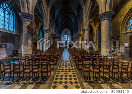 Anderlecht, Brussels Capital Region Interior design of the gothic catholic church of Saint Guy and Saint Peter of Anderlecht Anderlecht, Brussels Capital Region Interior design of the gothic catholic church of Saint Guy and Saint Peter of Anderlecht 89903140