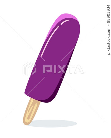 Popsicle purple ice cream on a stick Vector illustration isolated on a white background 89903934