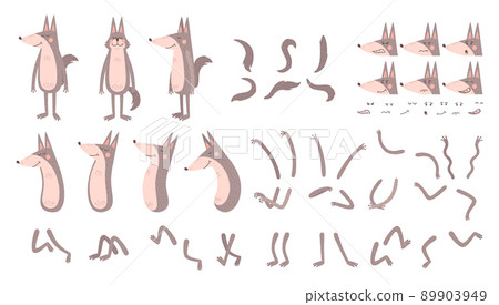 Wolf Cartoon Set 89903949