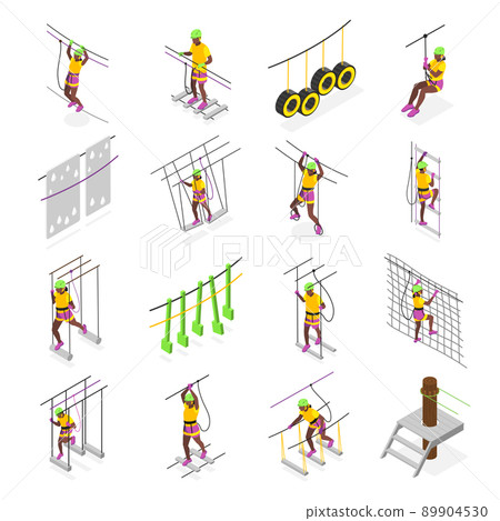 People In Rope Park Isometric Set People In Rope Park Isometric Set 89904530