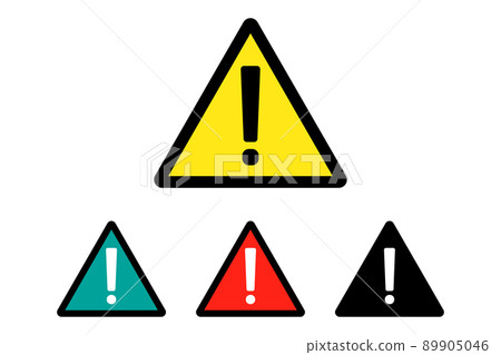 一組警告和警告圖標。感嘆號。 89905046