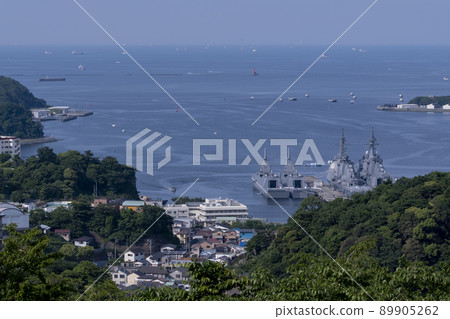 Mogami-class escort ship moored at Yokosuka Port Mogami-class escort ship moored at Yokosuka Port 89905262