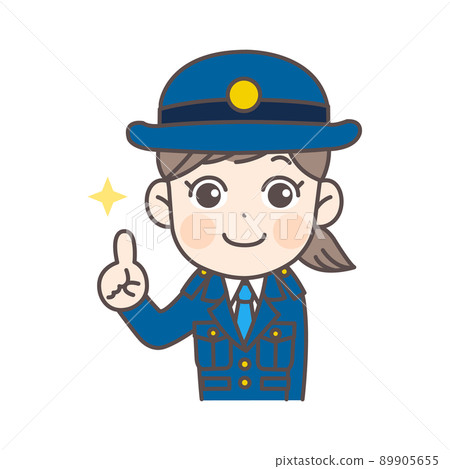 Illustration of a policewoman pointing Illustration of a policewoman pointing 89905655