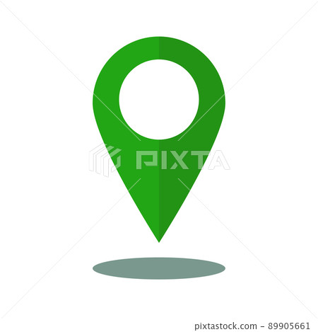 綠色地圖別針和陰影 綠色地圖別針和陰影 89905661