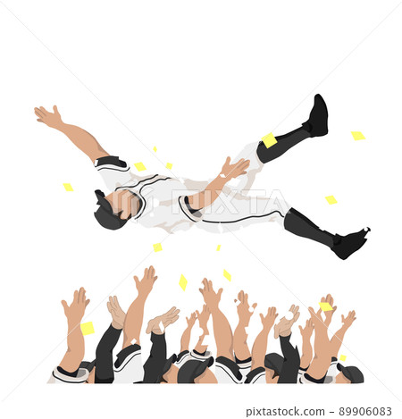 Baseball team hoisting 89906083