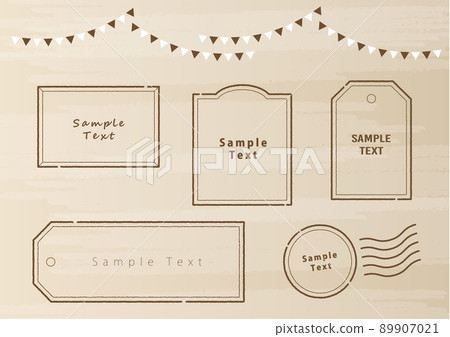Wood grain background and branding iron frame Wood grain background and branding iron frame 89907021