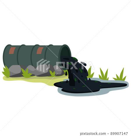 Pipe with oil. Discharge of chemical waste Pipe with oil. Discharge of chemical waste 89907147