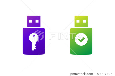 usb stick security key vector icons usb stick security key vector icons 89907492