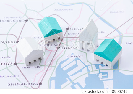 House and Tokyo map House and Tokyo map 89907493