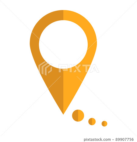 Modern map pin yellow - Stock Illustration [89907756] - PIXTA