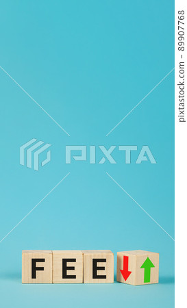 Symbol for increasing or decreasing fees. Turns a dice and chang 89907768