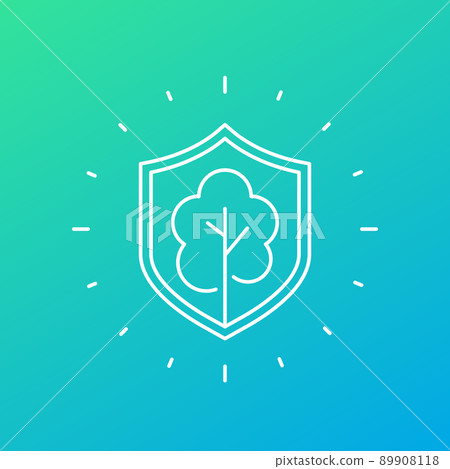 tree protection line icon, vector 89908118