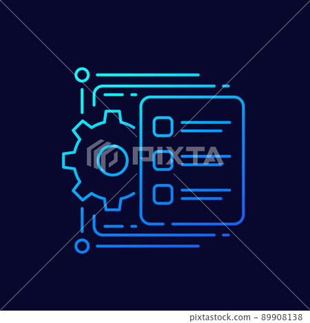 workflow or project line vector icon workflow or project line vector icon 89908138