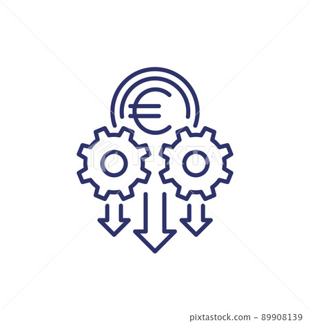 cash flow, money management line icon with euro cash flow, money management line icon with euro 89908139