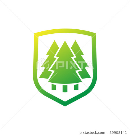 tree protection icon with a shield 89908141
