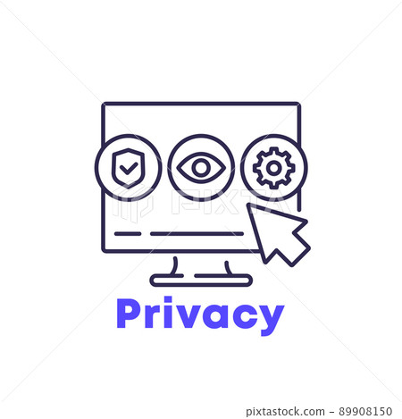 privacy control and security line icon 89908150