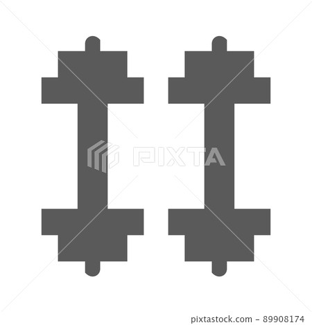Two dumbbell silhouette icon set Two dumbbell silhouette icon set 89908174