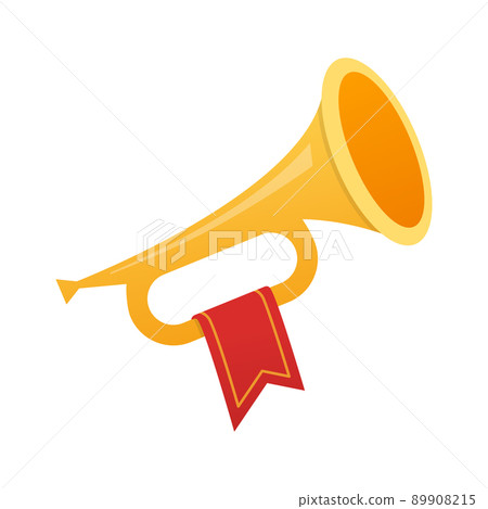 Golden trumpet - modern flat design style single isolated object 89908215