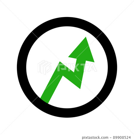 Rising arrow and circle 89908524