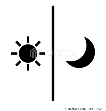Sun and moon silhouette icon set 89908525