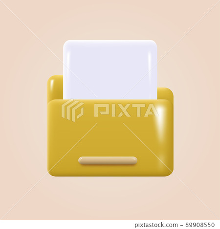 3d yellow portfolio folder icon. Vector - Stock Illustration [89908550 ...