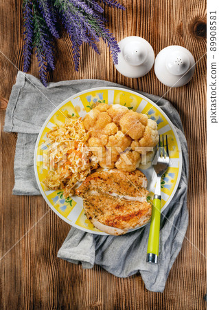 Fried chicken breast. Fried chicken breast. 89908581