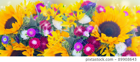 Sunflowers on white 89908643
