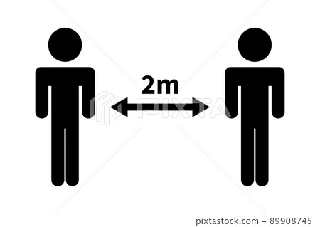 Social distance 2m - Stock Illustration [89908745] - PIXTA