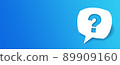 Question mark paper icon on blue background. Ask for help. Asking questions. 89909160