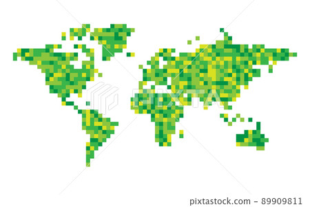 World map green mosaic World map green mosaic 89909811